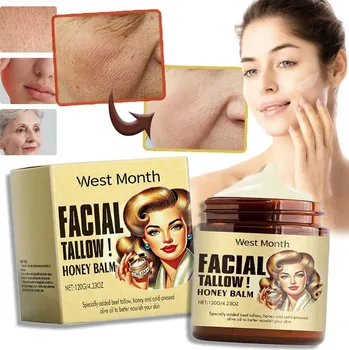 Pleťový krém Krem Do Twarzy Z Łoju Wołowego Ukoić Suchą Skórę Poprawić Elastyczność