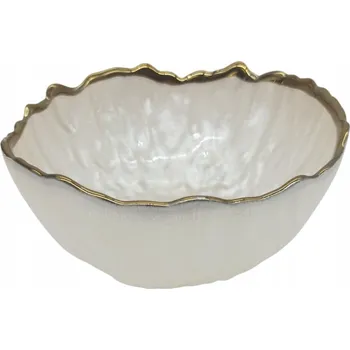 MÍSA DEKORATIVNÍ SE ZLATÝM OKRAJEM SALÁTOVÁ MÍSA OZDOBNÁ GLAMOUR 15 cm