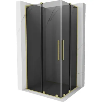 Mexen Velar L Duo sprchová kabina posuvná 90 x 80 cm, grafitová, zlatá kartáčovaná - 871-090-080-02-43-55 Sprchové kouty