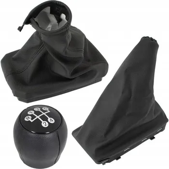 Hlavice řadicí páky Rukojeť řadící páky s manžetou pro Opel Corsa C, černá, kompletní sada