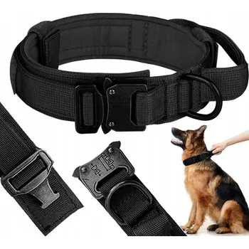 Obojek pro psa PROFESIONÁLNÍ TAKTICKÝ OBOJEK PRO PSA, KOVOVÁ SPONA, PEVNÝ NYLON 48-60 CM XL