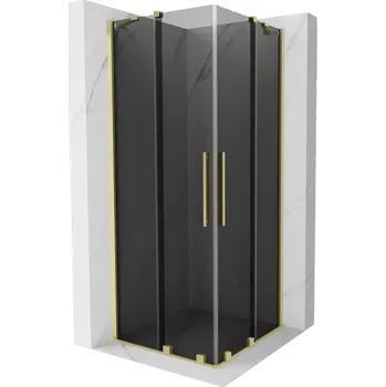 Mexen Velar Duo sprchový kout posuvný 80 x 80 cm, grafitový, zlatý kartáčovaný - 871-080-080-42-55 Sprchové kouty
