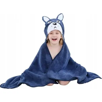 Dětské pončo ručník z mikrovlákna s kapucí rychleschnoucí na pláž 120x70 cm