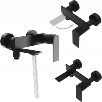 Vodovodní baterie Nástěnná vanová baterie Granitan Cabo černá