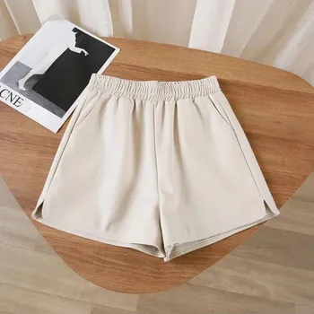 Dámské kraťasy Dámské PU kožené kraťasy – vysoký pas Barva: Aprikotová, Velikost: XL