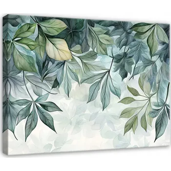 Obraz OBRAZ ZELENÉ LISTY ZÁVĚSNÝ DO LOŽNICE OBÝVÁKU KUCHYNĚ NA PLÁTNĚ 120x80