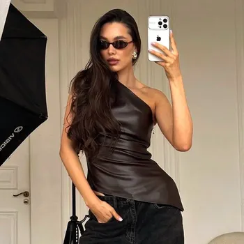 Dámský top s jedním ramenem – asymetrický střih se zipem Velikost: S, Barva (Varianta): Y24TP426