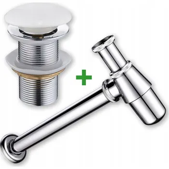 Sifon SADA: ZÁTKA KLIK-KLAK BEZ PŘEPADU KERAMICKÁ Bílá + UMYVADLOVÝ SIFON