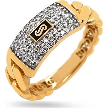 Prsten Monaco chain ring Classic Plain Pavé link IZ31217 + dárkové balení LUXUS zdarma