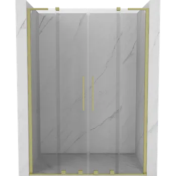 Sprchové dveře Mexen Velar L Duo posuvné sprchové dveře 160 cm, průhledné, zlaté kartáčované - 871-160-003-02-55 Sprchové dveře