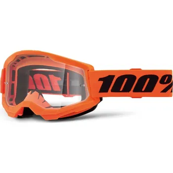 Motocyklové brýle STRATA 2 NEW 100% - USA , Orange- čiré plexi dětské