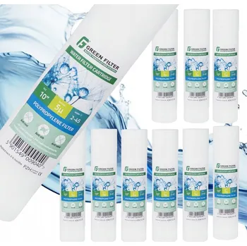 vodní filtr Pěnový filtr na vodu, filtrační vložka 10" 5 mikronů, 10 ks Green Filter