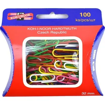 Kancelářské sponky 453, 100 ks, 32 mm, barevné