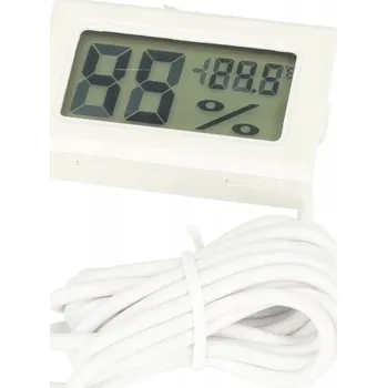 Elektronický teploměr vlhkoměr černý se sondou 1 m LCD