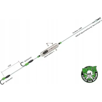 Rybářský háček Madcat Adjusta Profi River Rig Worm&Squid fluorocarbon 50 kg 180 cm