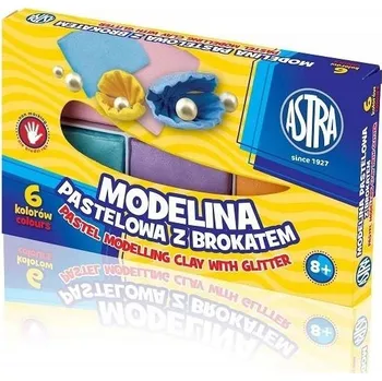 Modelovací hmota Brokátová Modelína 6 Barev Pastelová Astra Pěkná Kreativní Zábava