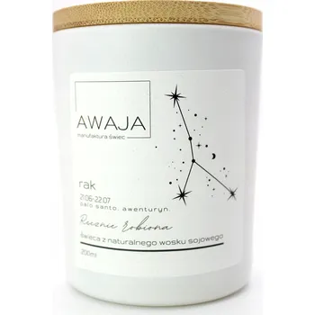 Svíčka Zodiakální svíčka Rak – bílá, sójová, vonná, ruční výroba, dárek