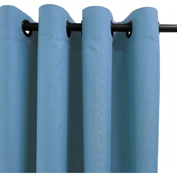 Obraz ZÁCLONY DO OBÝVACÍHO POKOJE NA PRŮCHODKÁCH 140x145 SVĚTLE SVĚTLE MODRÁ PANAMA NA MÍRU