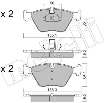 Brzdová destička Sada brzdových destiček, kotoučová brzda METELLI 22-0207-0