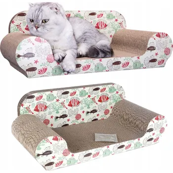 KARTONOVÉ ŠKRABADLO PRO KOČKY POHOVKA S ŠANTOU KOČIČÍ