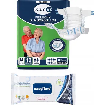 Plena pro dospělé PLENKY PAMPERS PRO DOSPĚLÉ KAREIN CLASSIC M 10 KS + VLHČENÉ UBROUSKY 50 KS