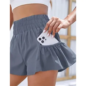 Dámské kraťasy Sportovní šortky fitness rychleschnoucí Barva: Šedá, Velikost: 3XS