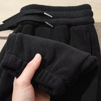 Zateplené kalhoty z manšestru – volné zimní pro ženy i muže Velikost: XL, Barva (Varianta): Black