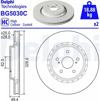 Brzdový kotouč Brzdový kotouč DELPHI BG5030C