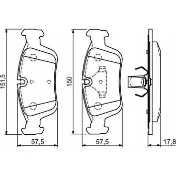 Brzdová destička BRZDOVÉ DESTIČKY PŘEDNÍ 0 986 494 015 BOSCH BMW 3