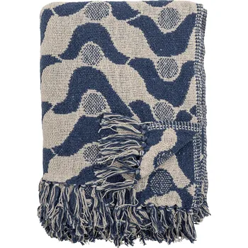 Přehoz na lůžko Bloomingville, Přehoz Santena 160 x 130 cm béžovo-modrý - Formadore