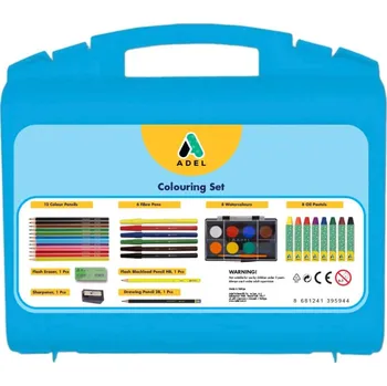 Výtvarná sada ADEL Sada na kreslení a malování v plastovém kufříku (31ks)