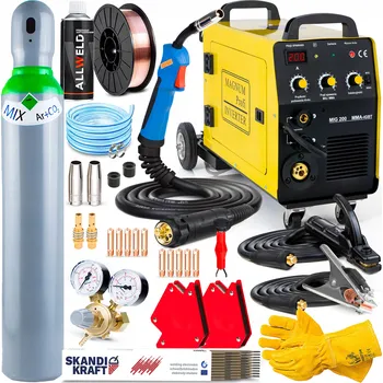 Svářečka Svářecí poloautomat MAGNUM MIG 200 MMA KN IGBT 230V 200A Hliník