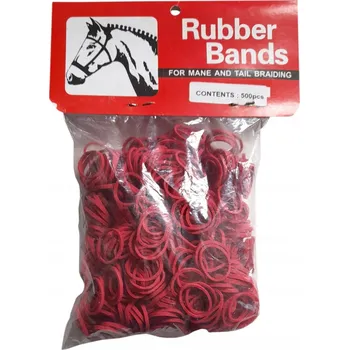 Čištění pro koně Gumičky do hřívy pro koně, červené