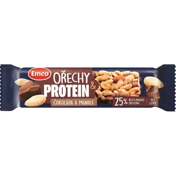 Emco Tyčinka s ořechem a proteinem - čokoláda a mandle