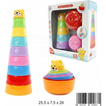 Hračka pro nejmenší VELKÁ PYRAMIDA, SKLÁDAČKA KELÍMKY DO KOUPELE