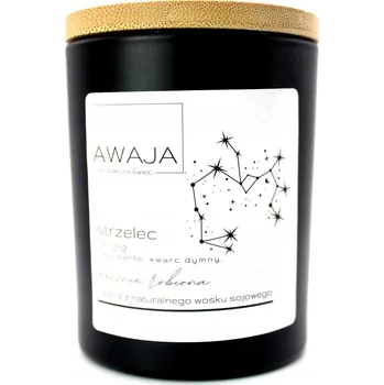 Svíčka Zodiakální svíčka Střelec – černá, sójová, vonná, ruční výroba, dárek