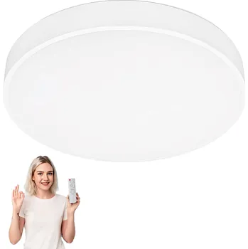 Lampa stropní svítidlo 50 cm bílá LED stropní lustr loft dálkový ovladač 3 60 W