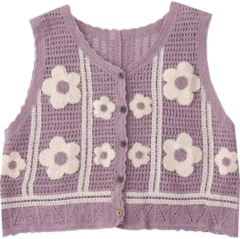 Dámská vesta Dámská vesta – háčkovaný boho styl, barevný vzor Barva (Varianta): 3 purple