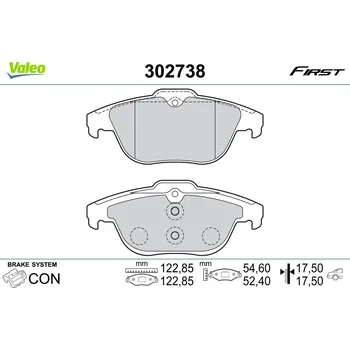 Brzdová destička Sada brzdových destiček, kotoučová brzda VALEO 302738