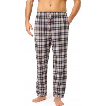 Pánské pyžamo Pánské pyžamové kalhoty Pánské pyžamo BAVLNA Dlouhé Kapsy Šedé M