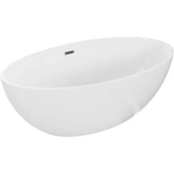 Vana Mexen Nike volně stojící vana 175 x 100 cm, bílá, přepad v gun gray kartáčovaný - 54071751000-66 Volně stojící vany