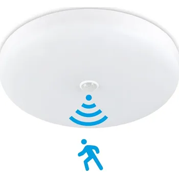 Stropní Svítidlo Kwazar Luminaire bílý kulatý s LED senzorem pohybu 15 W