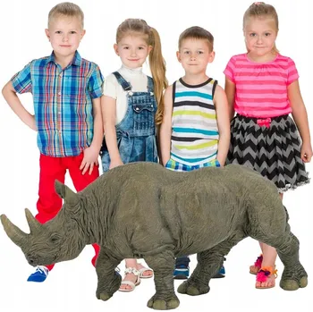 Figurka Hračky pro DĚTI Nosorožec Černý KREATIVNÍ Figurky Ručně MALOVANÉ
