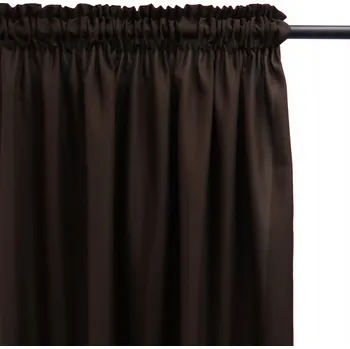 Obraz Závěsy do obýváku NA PÁSCE 140x165 TMAVĚ HNĚDÉ PANAMA NA MÍRU