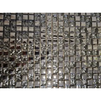 Obklad Skleněná mozaika Midas 30 x 30 cm, odstíny šedé a stříbrné