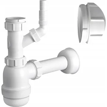 Sifon UMYVADLOVÝ SIFON LAHVOVÝ NÍZKÝ S PŘIPOJENÍM NA PRAČKU BÍLÝ HC2WM-40