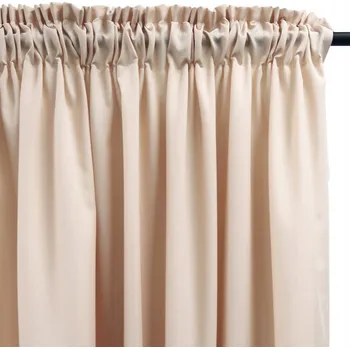 Obraz ZÁVĚSY DO OBÝVÁKU NA PÁSCE 140x480 SVĚTLE BÉŽOVÉ PANAMA NA MÍRU