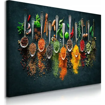 Obraz Obraz Canvas LŽÍCE s Bylinkami a Kořením 40x30