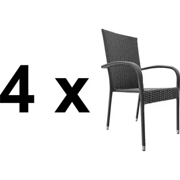 VerDesign Set 4 ks ESSEN zahradní ratanová židle, antracit