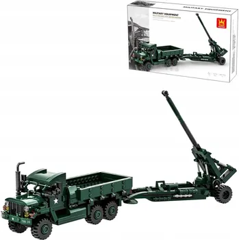 ostatní stavebnice Stavebnice Wange 4510 Nákladní automobil M35A2 s houfnicí M198 485 prvků